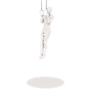 Athlete holding a false grip hang on rings