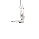 Athlete performing hanging leg raises on rings